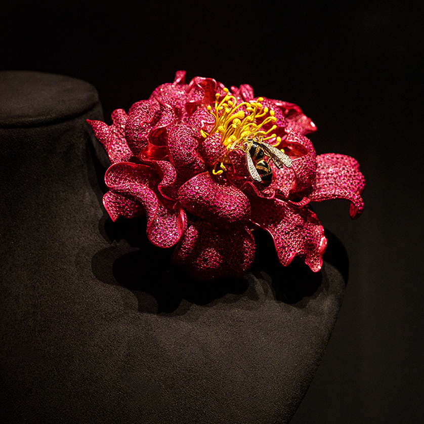 Peony brooch