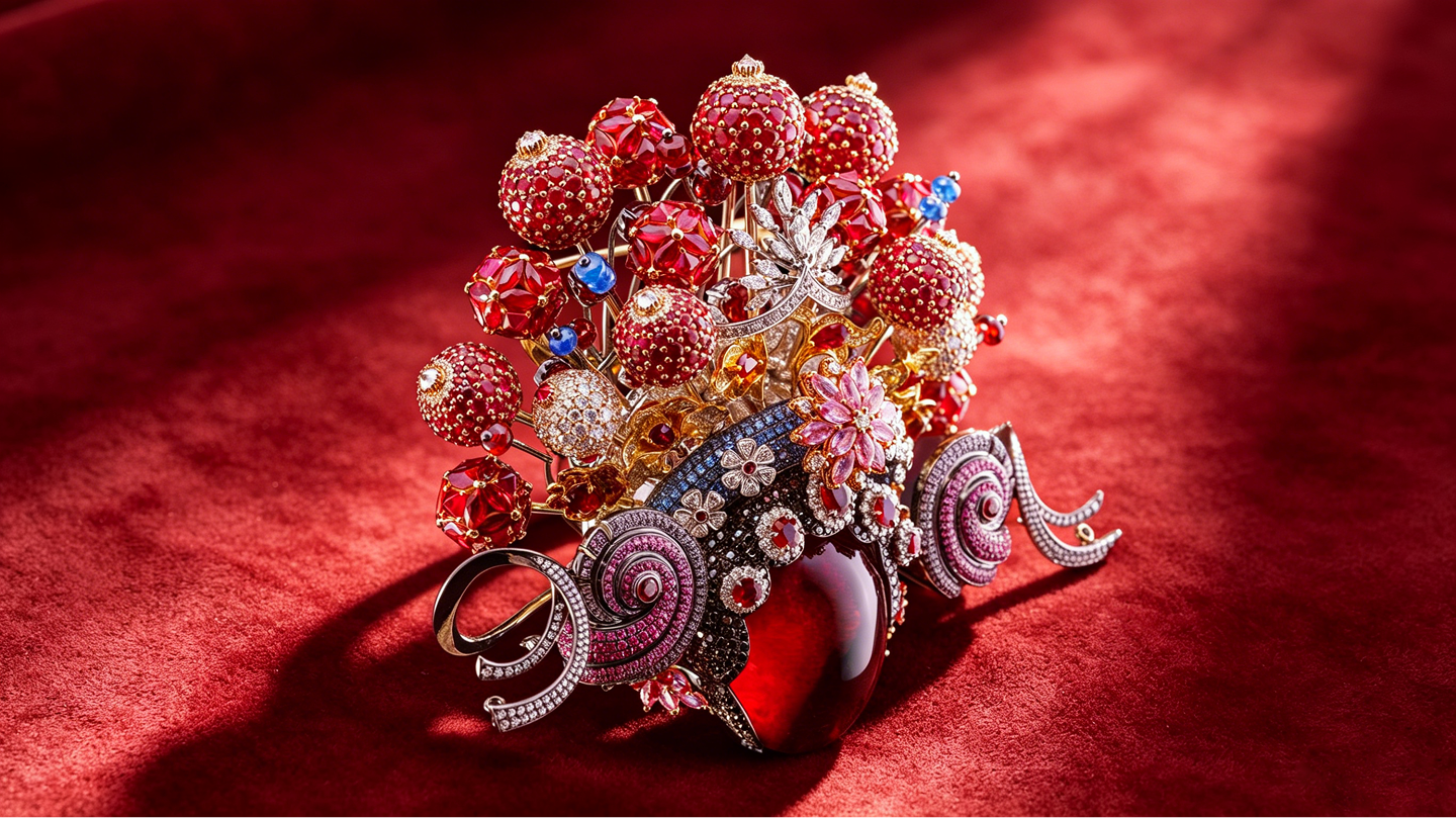Chinese Opera Mask Brooch